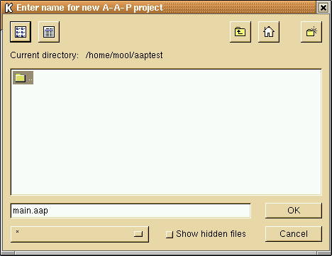 Create a project file selector